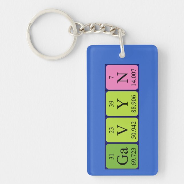 Gavyn periodic table name keyring (Front)