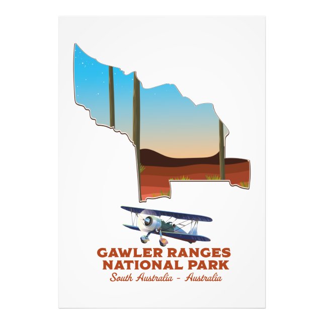 Gawler ranges travel poster map (Front)