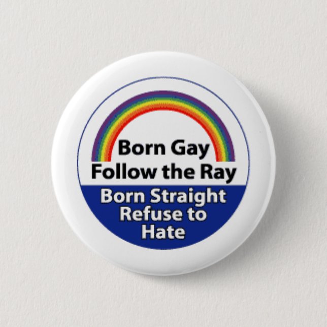 Gay 2 Inch Round Button (Front)