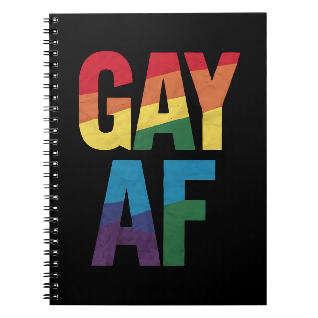 Gay AF LGBT Pride Gay Gift Pride Month Notebook (Front)
