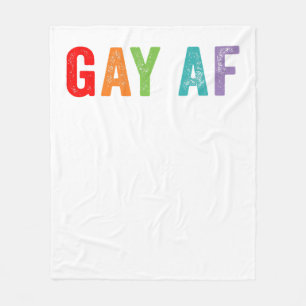 Gay AF Rainbow Queer Gay Pride Quote Saying Meme L Fleece Blanket