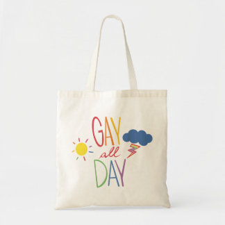 Gay all day tote bag