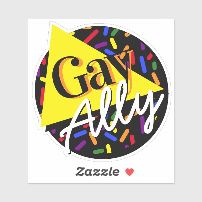 Gay Ally Rainbow Black 80s Memphis Style (Sheet)
