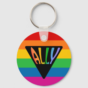Gay Ally Triangle Keychain
