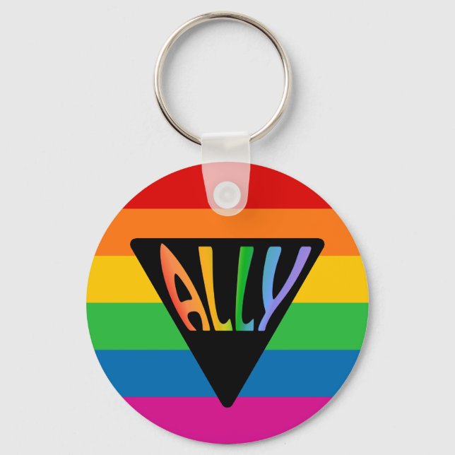 Gay Ally Triangle Keychain (Front)