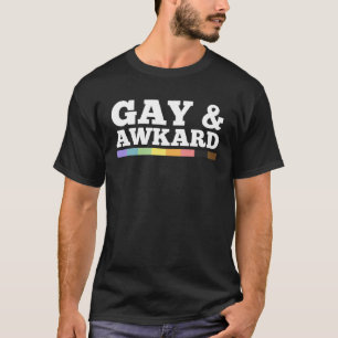 Gay And Awkward Queer LGBTQ Pride Flag Minimalist  T-Shirt