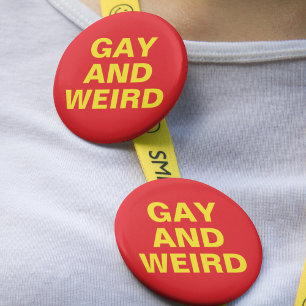 Gay And Weird Red Yellow Gender Pride Month 2 Inch Round Button