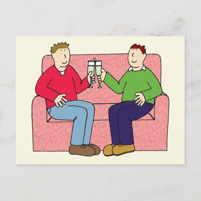 Gay Anniversary Congratulations Postcard (Front)