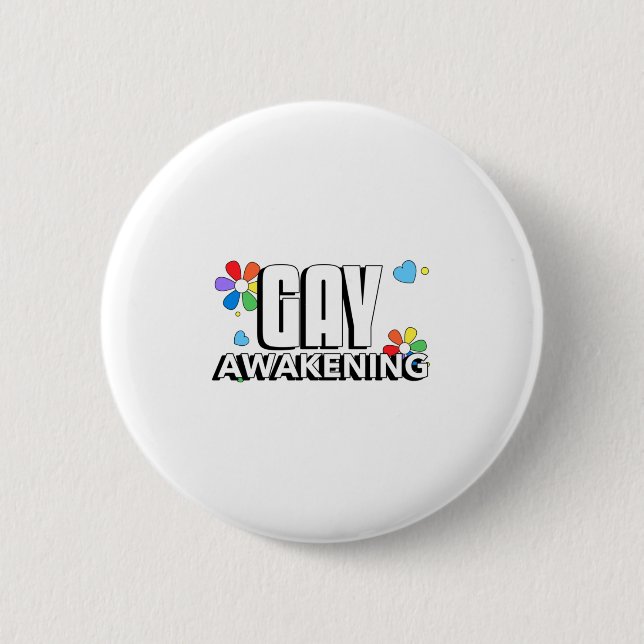 Gay Awakening 2 Inch Round Button (Front)
