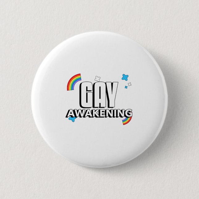 Gay Awakening 2 Inch Round Button (Front)