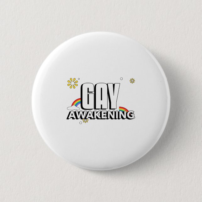 Gay Awakening 2 Inch Round Button (Front)