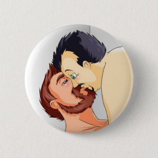 gay bear couple kissing swipes in 2 inch round button