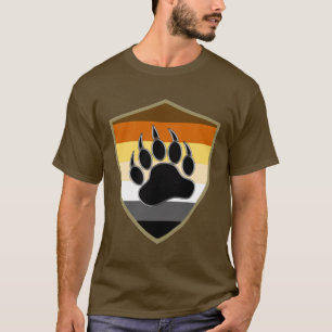 Gay Bear flag Bear Pride Shield Bear Paw T-Shirt
