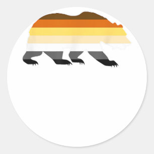 Gay Bear Logo Pride Flag  Classic Round Sticker