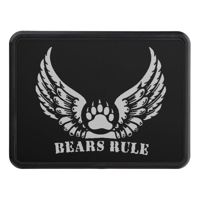 Gay Bear Pride Bear Paw Bears Rule Trailer Hitch Cover (Front)