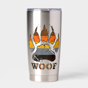 Gay bear pride bear paw woof bear pride flag insulated tumbler