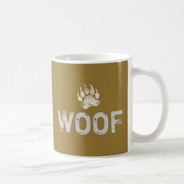 Gay Bear Pride distressed Bear Paw WOOF Coffee Mug (Right)