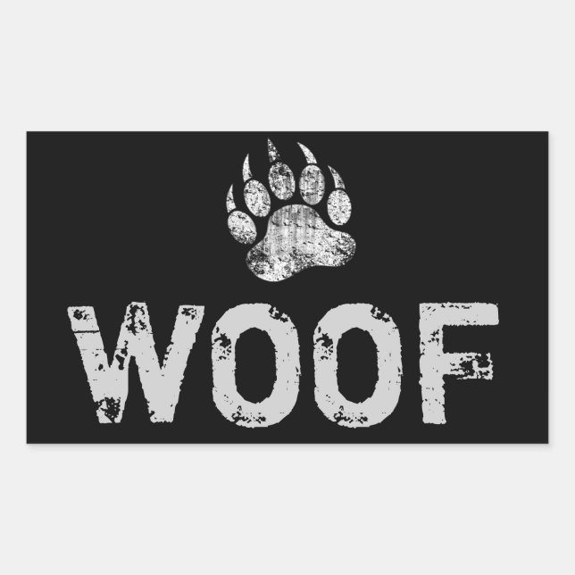 Gay Bear Pride distressed Bear Paw WOOF Sticker (Front)