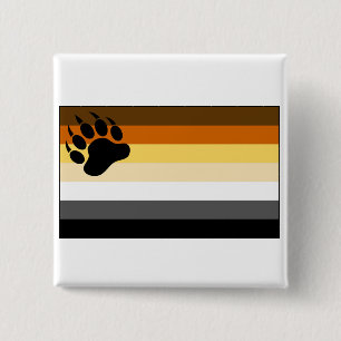 Gay Bear Pride Flag 2 Inch Square Button