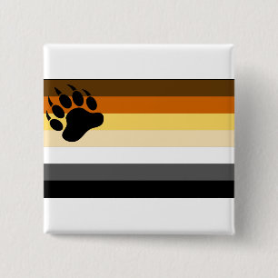 Gay Bear Pride Flag 2 Inch Square Button