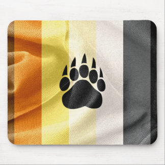 Gay Bear Pride Flag and Paw Mouse Pad