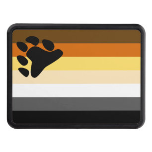 Gay Bear Pride Flag Bear Paw Trailer Hitch Cover