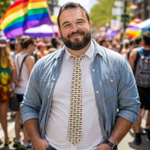 Gay Bear Pride Flag Coloured Bear    Tie