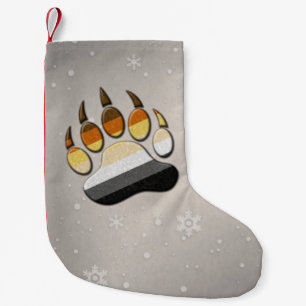 Gay Bear Pride Flag Coloured Paw Symbol Small Christmas Stocking