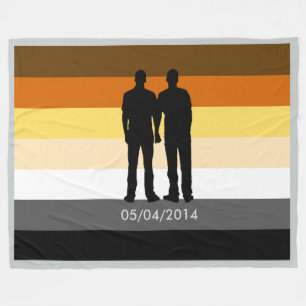 Gay Bear Pride Flag Custom Wedding Date Fleece Blanket
