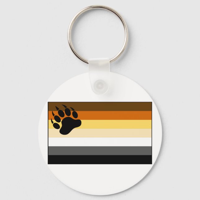 Gay Bear Pride Flag Keychain (Front)