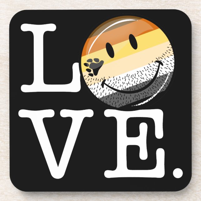 Gay Bear Pride Flag Love Coaster (Front)