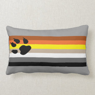 Gay Bear Pride flag pillow. Lumbar Pillow