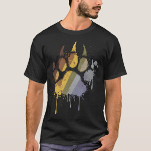 Gay Bear pride paint splatter Bear Paw T-Shirt