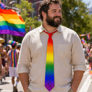 Gay Bear Pride - Rainbow Flag w/  Bear Claw Print Tie
