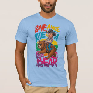  Gay bear Pride save a horse ride a bear Humour fu T-Shirt