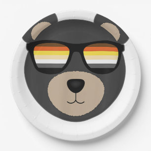 Gay Bear Sunglasses logo Paper Plate