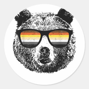 Gay Bear With Sunglasses  Classic Round Sticker