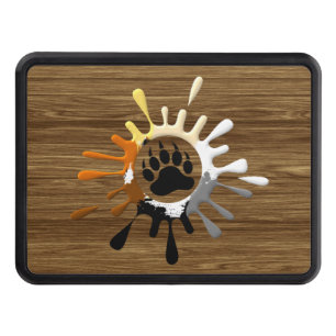 Gay Bears Pride Colours Splash Bear Paw Trailer Hitch Cover
