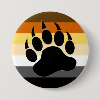 Gay Bears Pride Flag Bear Paw 3 Inch Round Button