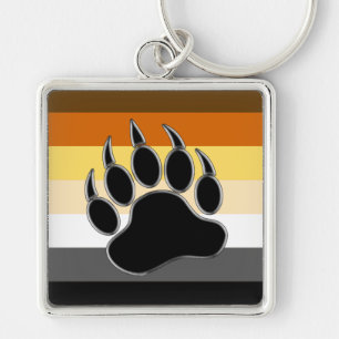 Gay Bears Pride Flag Bear Paw Keychain