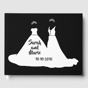 Gay black and white lesbian wedding guest book