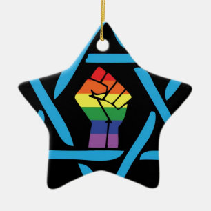 Gay Black Jewish Ceramic Ornament