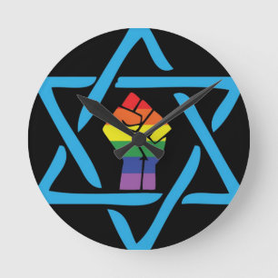 Gay Black Jewish Round Clock