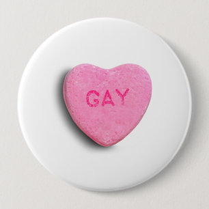 Gay Candy Heart 4 Inch Round Button