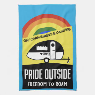 Gay caravan camping T-Shirt Kitchen Towel