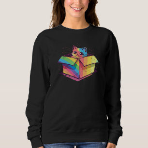 Gay Cat Adorable Feline Ally Flag Funny Animal Lov Sweatshirt