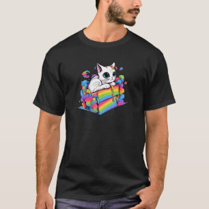 Gay Cat Funny Ally Flag Adorable Kitten Feline Lov T-Shirt