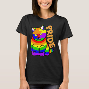 Gay Cat Rainbow Lgbtqia Flag Pride Animal Cat T-Shirt