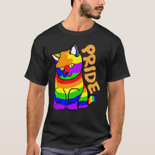 Gay Cat Rainbow Lgbtqia Flag Pride Animal Cat T-Shirt