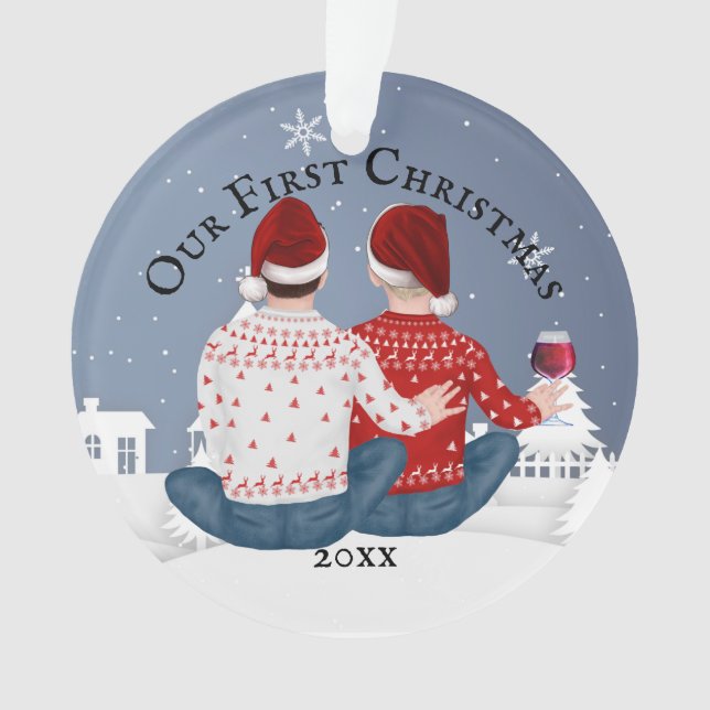 Gay caucasian M. et M. couple PHOTO hiver (devant)